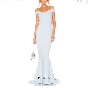 Nookie x Revolve Allure Gown in Dusty Blue
